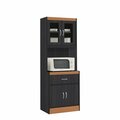 Made-To-Order 70.86 x 15.75 x 23.85 in. Kitchen Cabinet with 1-Drawer Plus Space for Microwave Black & Beech MA2584725